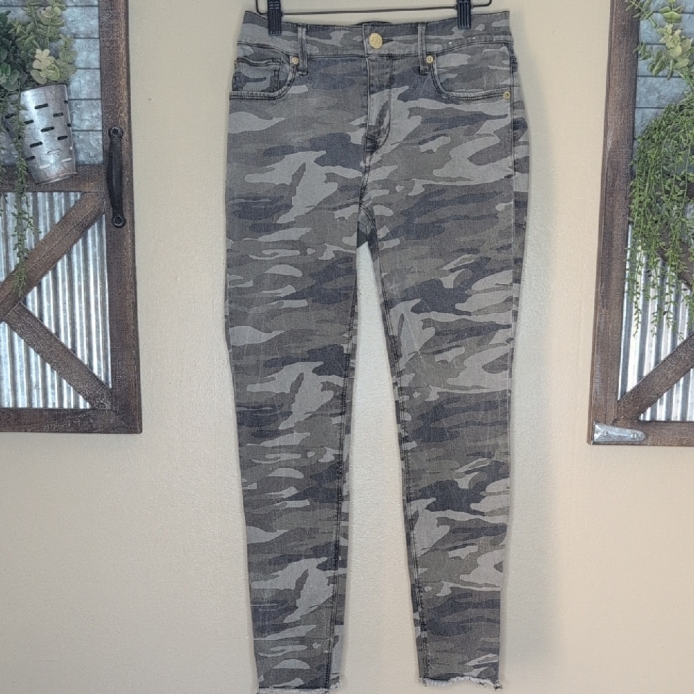 Express Camo Ankle Mid Rise Jeans